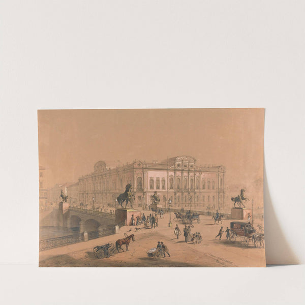 View Of The Anichkov Bridge, St Petersburg by Iosef Iosefovich Charlemagne