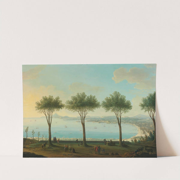 View Of The Bay Of Naples From The South (Possibly Poggioreale), Looking North With A King Of The Bourbon Family, Possibly Ferdinand Iv, In The Foreground by Antonio Joli