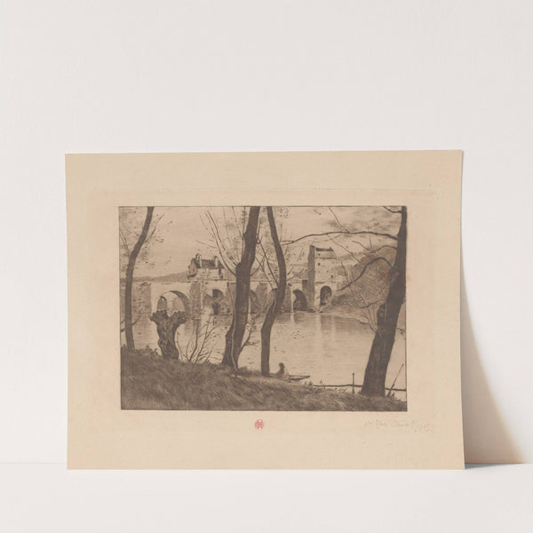 View of the bridge at Mantes-la-Jolie by Henri-Charles Guérard