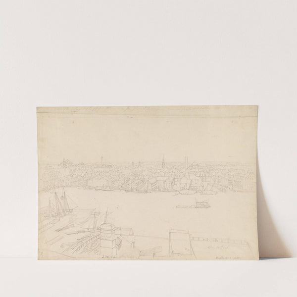 View of the center part of the city of Baltimore, as seen from Federal Hill comprising scarce one quarter of its buildings, 1828 by John Rubens Smith