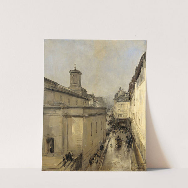 View of the Church of Notre Dame de Lorette and the Rue Fléchier, Paris (c. 1860 - c. 1900) by Antoine Vollon