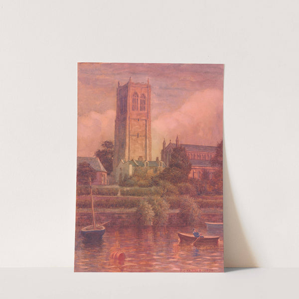 View of the Church of Saint John the Baptist, Chester, Cheshire, England, from the River Dee by Thomas Charles Farrer