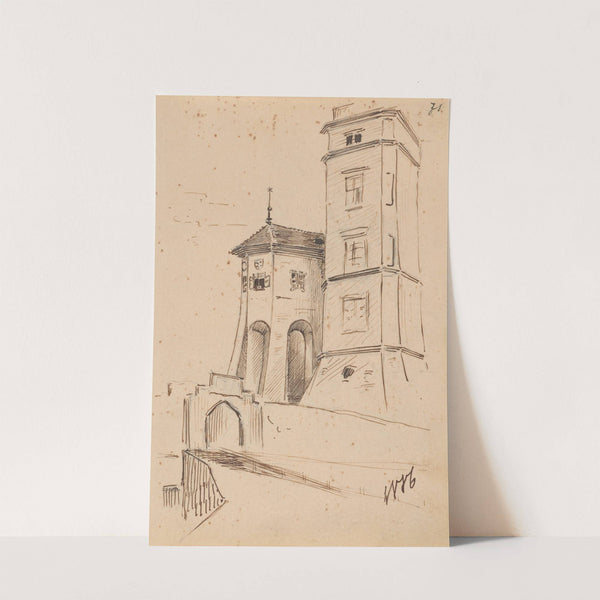 View of the Hen's Foot Tower and Sigismund Tower of the Wawel Castle by Stanisław Wyspiański