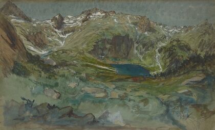View of the Lac d’Espingo and the Cirque d’Espingo in the Pyrenees