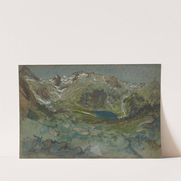 View of the Lac d’Espingo and the Cirque d’Espingo in the Pyrenees by Eugène-Emmanuel Viollet-le-Duc