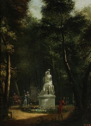 View of the Łazienki Park with the statue of Tancred and Clorinda — size preview