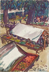 View of the Market, Chinon, France