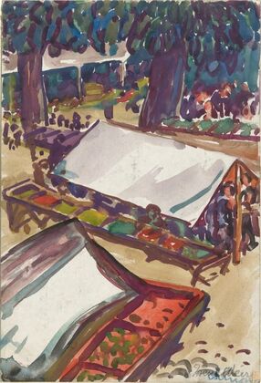 View of the Market, Chinon, France