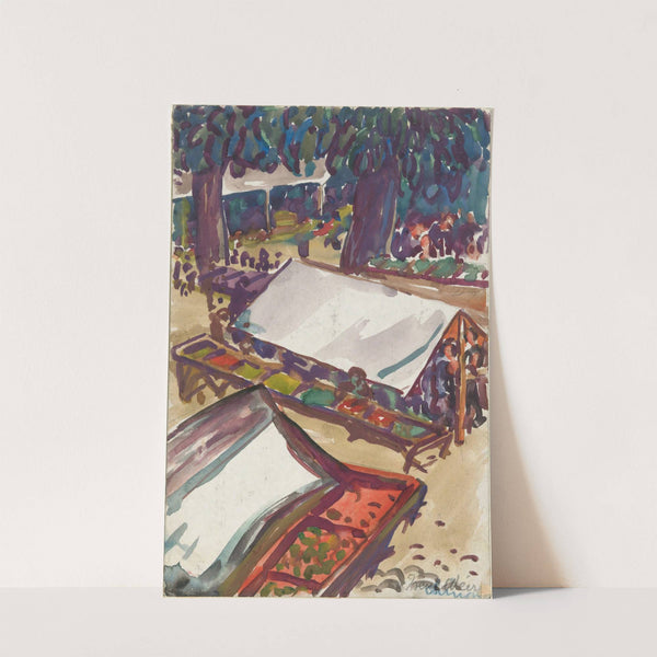 View of the Market, Chinon, France by Irene Weir