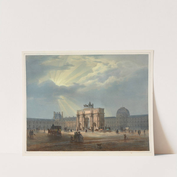 View of the palace of the Tuileries and the Triumphal Arch of Carrousel by Louis Jules Arnout