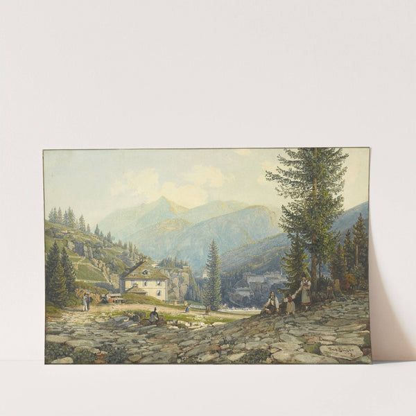 View of the Residence of Archduke Johann in Gastein Hot Springs by Thomas Ender