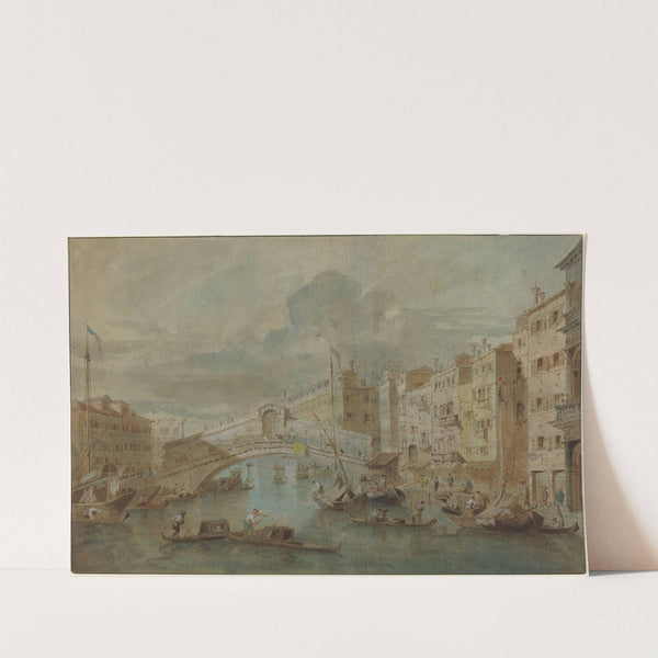 View of the Rialto Bridge, Venice by Francesco Guardi