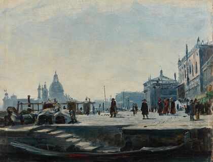 View Of The Riva Degli Schiavoni, Venice, Looking West Towards The Palazzo Ducale And The Punta Della Dogana