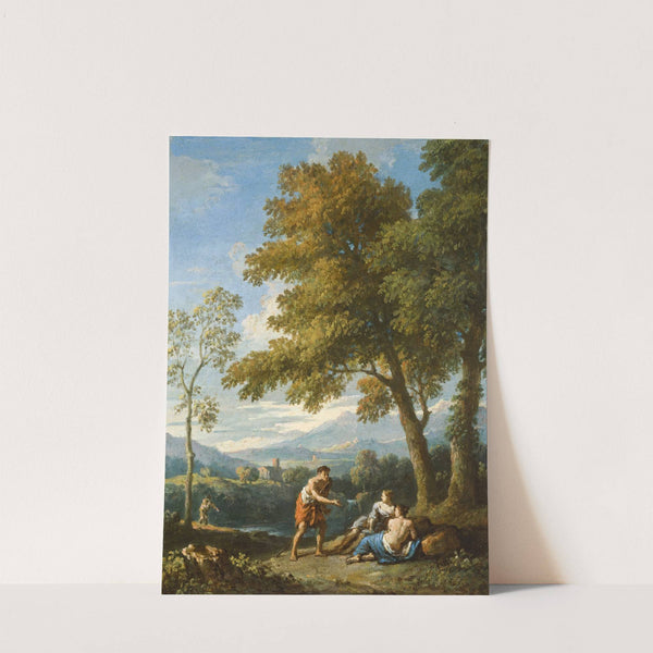 View of the Roman Campagna with Figures Conversing by Jan Frans Van Bloemen
