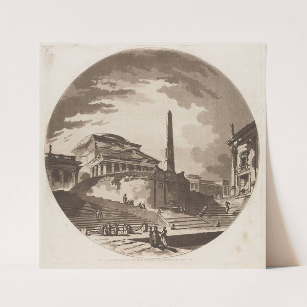 View of the Rotunda with Stairs on the Tiber (1766) by Jean-Claude-Richard de Saint-Non