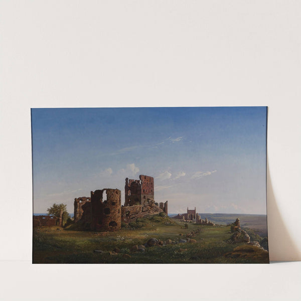 View of the ruined castle of Hammershus by Ferdinand Richardt