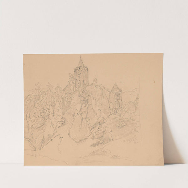 View of the ruins of the castle in Ojców by Józef Simmler