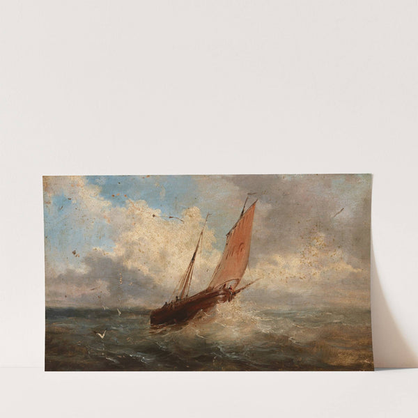 View of the Sea – Boat at the Sea (around 1850) by Jules Coignet