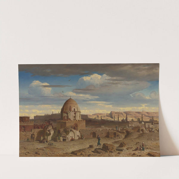 View Of The South Of The Necropolis In Cairo With The Citadel In The Background by Prosper Marilhat