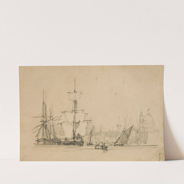 View of the Thames with the dome of Saint Paul's Cathedral, London by Richard Parkes Bonington