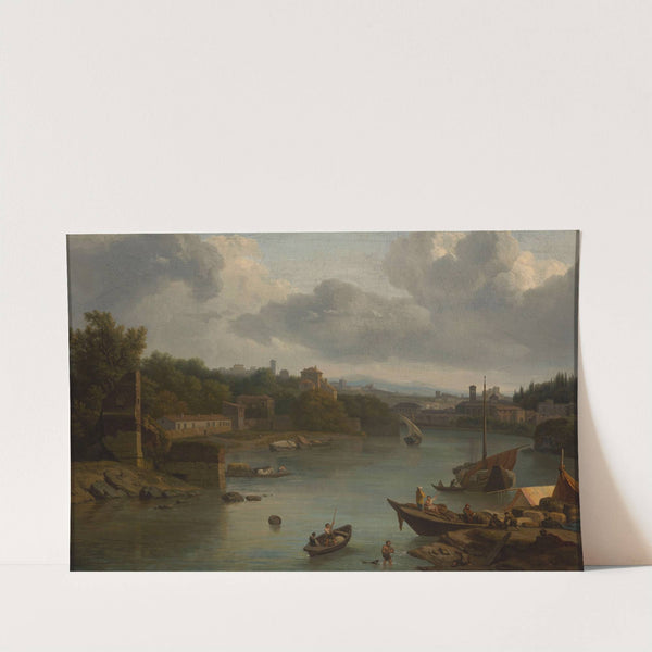 View of the Tiber from the south – Ripa Grande by Isaac de Moucheron