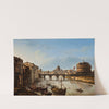 View Of The Tiber In Rome, Showing St. Peter's And The Castle Of St. Angelo by Michelangelo Pacetti