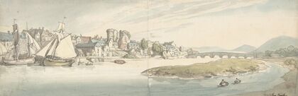 View of town on a river (Carwitham Castle) (1775–1827)