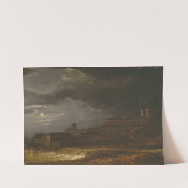 View of Uppsala. Landscape by Moonlight by Carl Johan Fahlcrantz