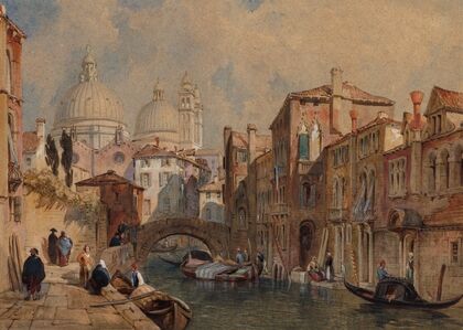 View of Venice; The Dome of Santa Maria della Salute Seen from the Rear of the Da Mula Palace, looking Eastward (1853)