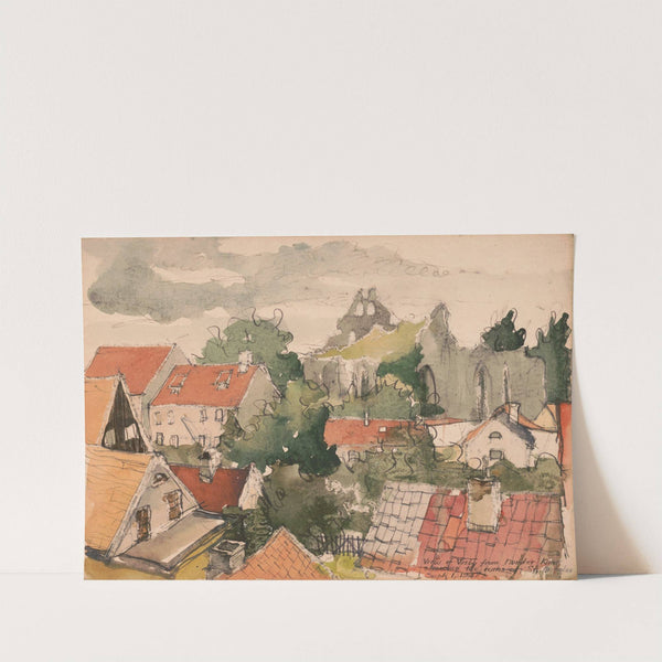 View of Visby from Norder Klint showing the ruins of St. Nicholas by Victor Alfred Lundy