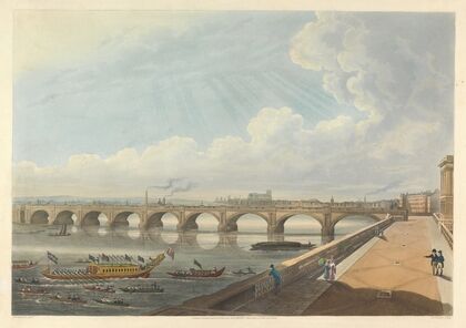 View of Waterloo Bridge from the East End of Somerset House Terrace (1818)