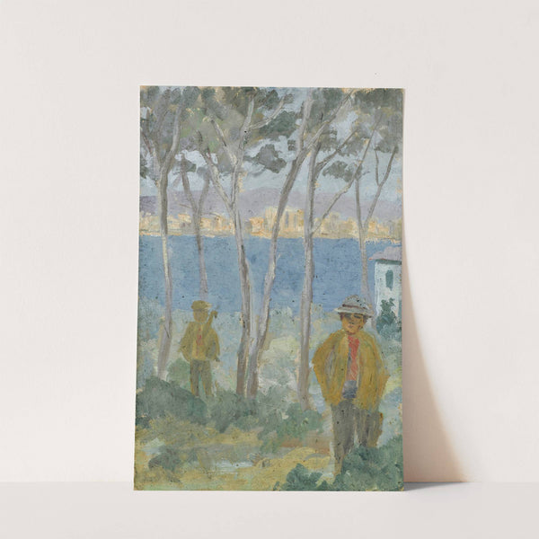 View on a Bay at the Sea toward a City in the South by Ernst Schiess