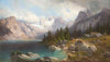 View on mount Zugspitze and lake Eibsee