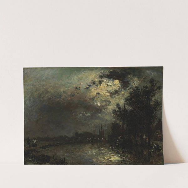 View on Overschie in Moonlight (1872) by Johan Barthold Jongkind