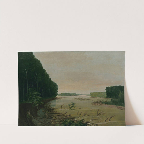 View On The Missouri, Alluvial Banks Falling In, 600 Miles Above St. Louis by George Catlin