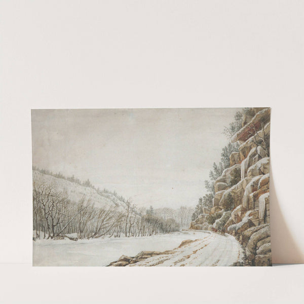 View on the New Turnpike Road, on the Margin of the Juniata, with a Distant View of the Warrior Mountain by Benjamin Henry Latrobe