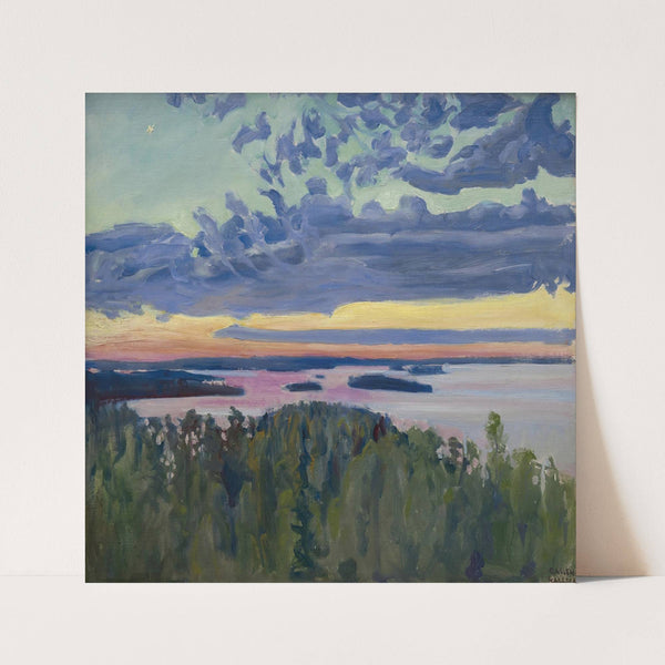 View Over a Lake at Sunset by Akseli Gallen-Kallela