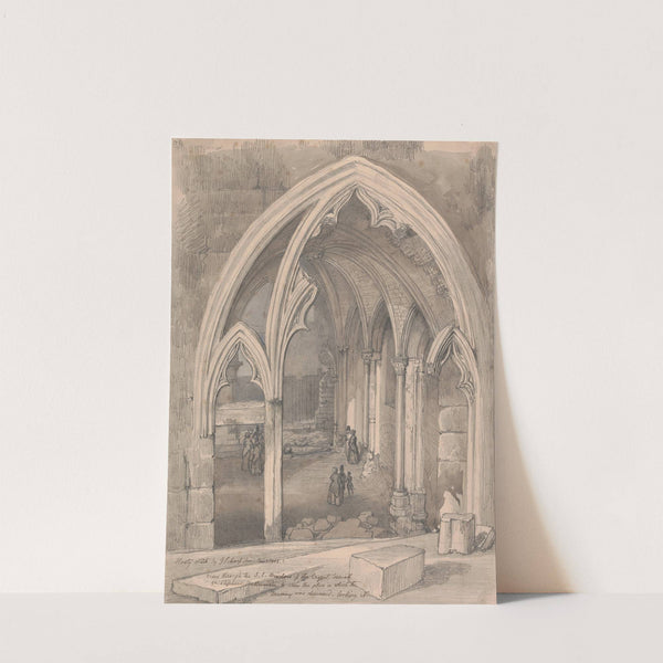 View through the South East Window of the Crypt beneath St Stephen’s, Westminster (1852) by George Johann Scharf