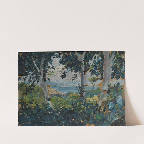 View through Trees on a Southern Bay at th Sea by Ernst Schiess
