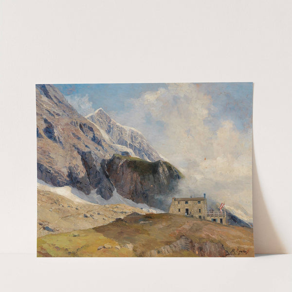 View to the Mainzer Hütte, Hohen Tauern with Großen Wiesbachhorn in the background by Marie Egner