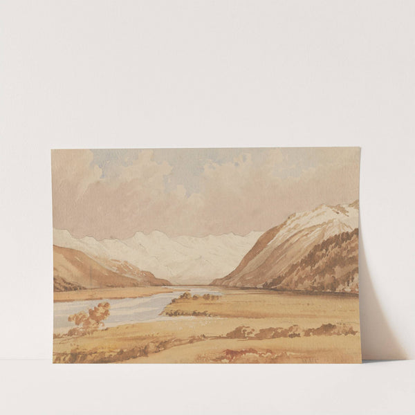 View up Waimakariri from Bealey township, Mt Davie in distance by William Marshall Cooper