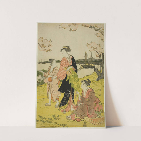 Viewing Cherry Blossoms at Goten Hill (c. 1787) by Chōbunsai Eishi