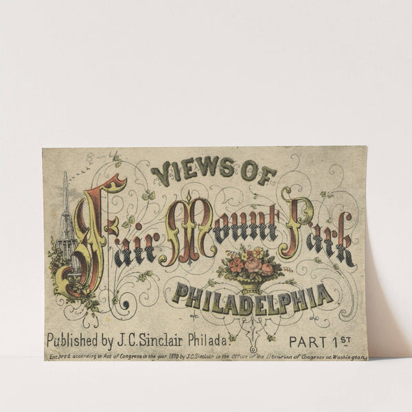 Views of Fair Mount Park Philadelphia - Title Page by John C. Sinclair