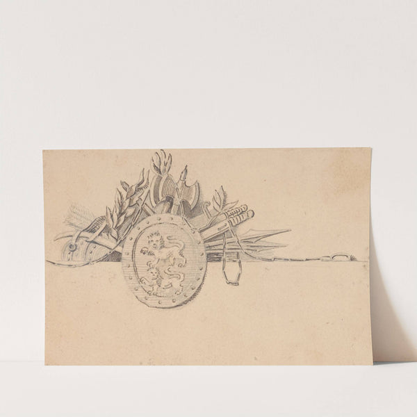 Vignette of weapons and a shield (1809-1844) by John Rubens Smith
