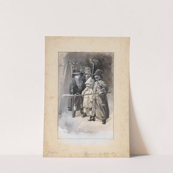 Vijf verklede kinderen by Willem Wenckebach