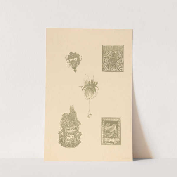 Vijf voorstellingen met florale motieven by Theo van Hoytema