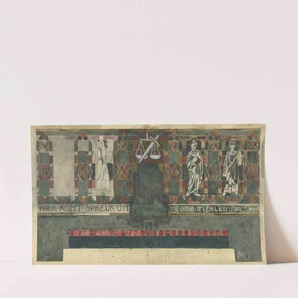 Vijfde ontwerp voor marmerdecoratie in de Hoge Raad te Den Haag (c. 1868 - c. 1938) by Richard Nicolaüs Roland Holst