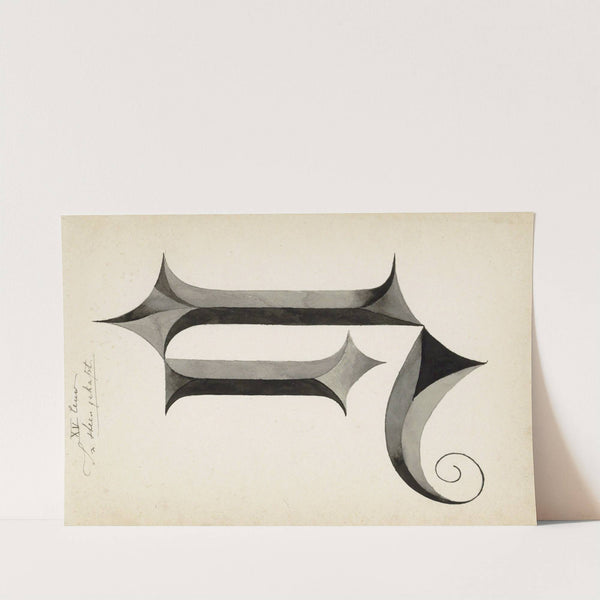 Vijftiende-eeuwse letter N, naar een uit steen gekapt voorbeeld by Johanna van de Kamer