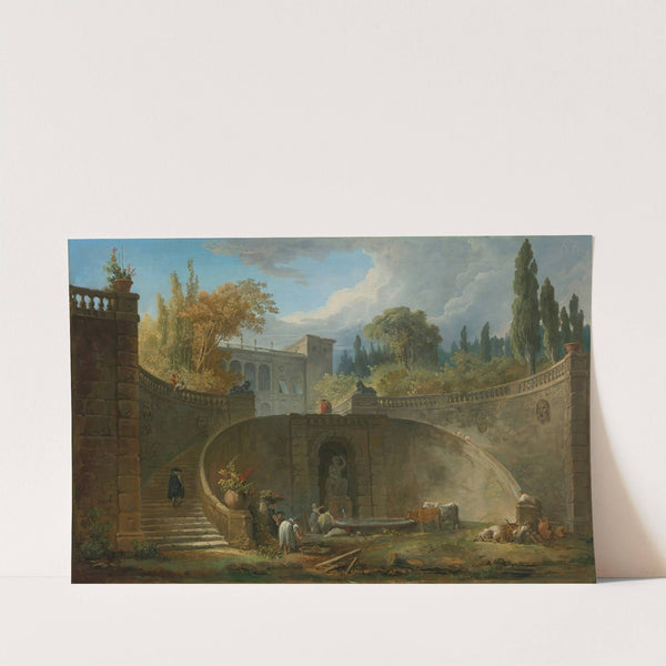 Villa Farnese With Gardens At Caprarola by Hubert Robert