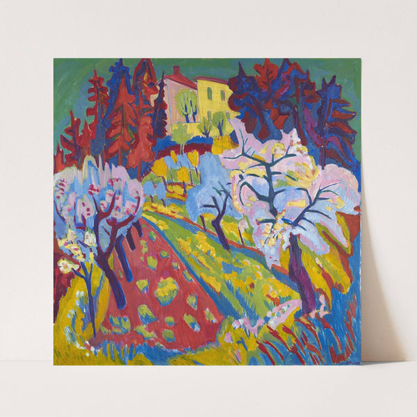 Villa Loverciana with Blossoming Trees by Hermann Scherer